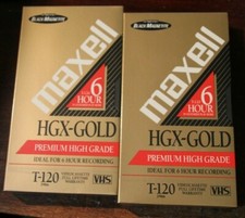 MAXWELL HGX GOLD T-120 Premium High Grade Video Cassette TWO Factory Seal NEW