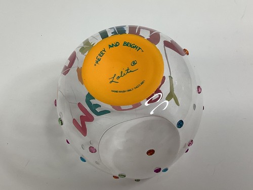 Lolita Love My Wine Merry And Bright Stemless Wine Glass 20oz New In Box Holiday - Picture 6 of 11