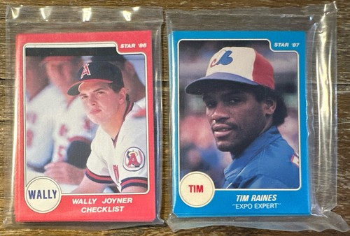 1986 Star Co. Wally Joyner Complete Set Of 15 Cards & 1987 Tim Raines Set Of 12