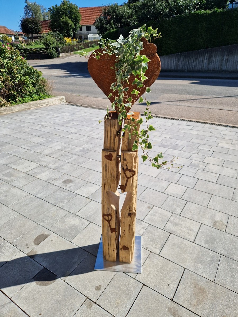 Holzbalken,Altholz,Windlicht, Skulptur, Gartendeko, Stele, Hochzeitsgeschenk