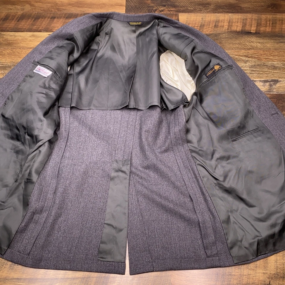 Traje vintage Palm Beach 42 pantalones 35x29 lana espiga John Weitz Foto 2 de 4