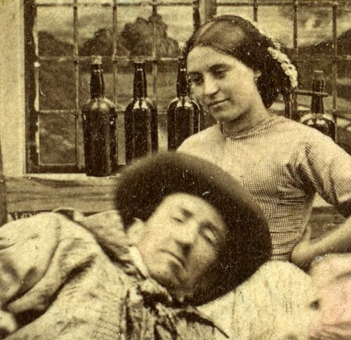 Touch Pot Touch Penny Scene Genre Old Hand-colored Stereoview Photo 1865 - Picture 2 of 3