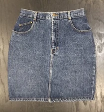 Vintage Gitano Express Acid Wash Blue Denim Skirt Junior Size 11/12