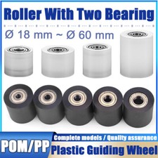 POM / PP Material 18 60mm Roller With Two Bearing Guiding Wheel Flat Belt Idler