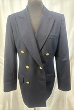 VTG 90  s Liz Claiborne Blazer Sz 10 Double Breasted 6 Gold Button Women's Jacket