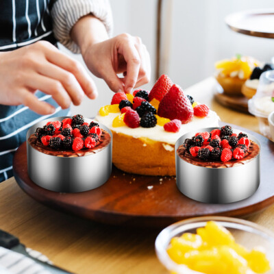 Kitchen Mold 6-Piece Stainless Steel Cake Ring Set Circle, Heart