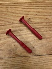2 NEW Little Tikes Cozy Coupe Car Replacement Red Plastic Screws Fasteners Set