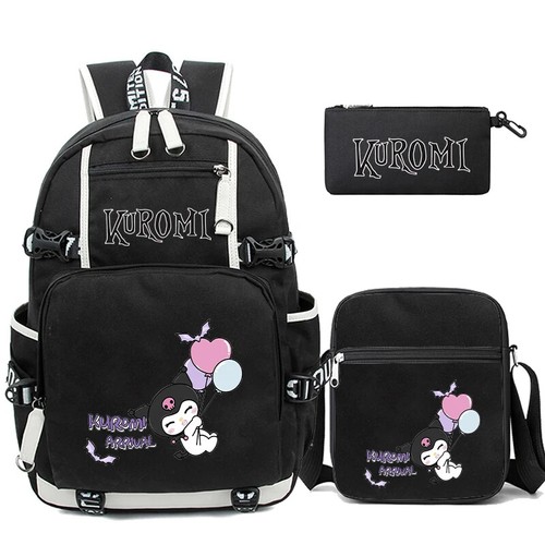 Juego de 3 piezas Mochila Kuromi Mochila Escolar Usb Bolsas de Viaje Mochilas Bolsa para Libros - Imagen 19 de 65