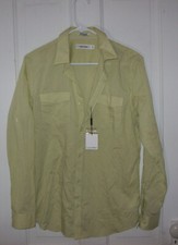 Mens Calvin Klein CK Long Sleeve Dress Casual Shir, Light Green, SMALL