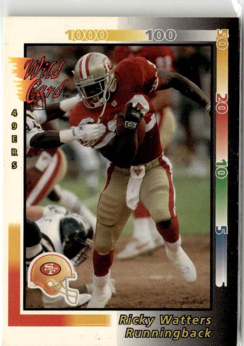 1992 AAA SPORTS INC. WILD CARD RICKY WATTERS SAN FRANCISCO 49ERS #347