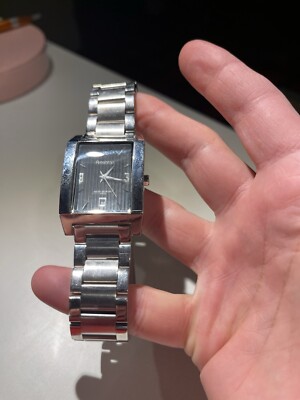 Armitron Steel Watch Men Silver Tone Tank Date 20/4321p