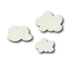 Zubehör zu Holzbuchstaben I 3 weiße Wolken