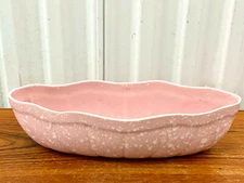 Mid Century Modern Pink With White Flecks Pottery Planter Made In USA