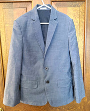 Calvin Klein Boys size 8 Blue Single-Breasted 2-Button Lined Notch Blazer