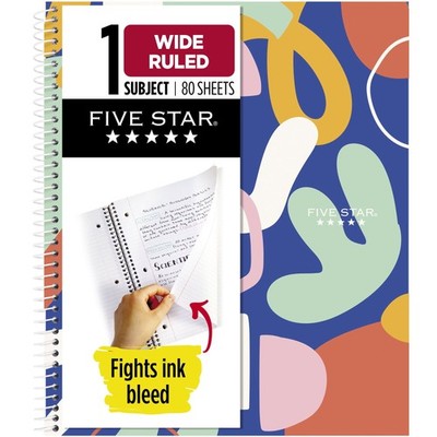 Five Star Notebook, 1 Subject, 80 Pages, Wide Ruled, 8'' x 10.5'', multipack