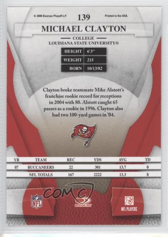 2008 Leaf Certified Materials Michael Clayton #139 - Image 2 of 2