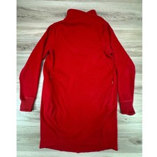 Athleta Cozy Karma Mock Neck Fleece Dress Red S Small Pockets Thumbholes HO22
