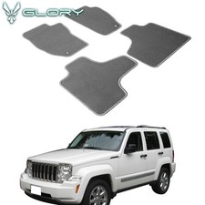 Fits 08-13 Jeep Liberty Car Floor Mats Grey Nylon Liner Front Rear Carpets 4pc
