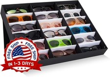 Estuche De Viaje Para Gafas De Sol Con 18 Ranuras Estuche De Cuero Para Anteojos