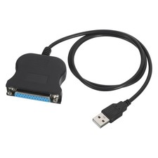 Parallel Port Printer Cable Male USB to Female DB25 0.8m Black