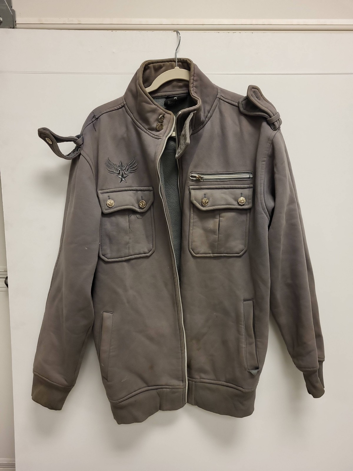 Basic Code Jacket XL Gray Mens Military Style Ful… - image 1