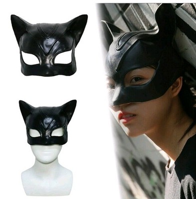 Erwachsene Damen Cosplay schwarze Catgirl Maske Halloween Party Panther Katze Kostüm