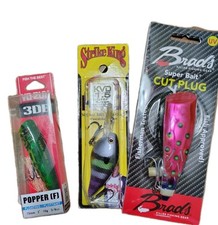 New Lot 3 Vtg Strike King  Red Eye Shad Cut Plug Floating Popper   (#103)