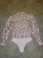 Fashion Nova "Most Praised" Mesh Bodysuit Blush Women Size 1X