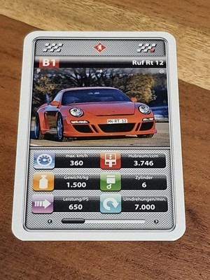 Porsche Ruf Rt 12 - B1  - Luxusklasse - Einzelkarte - Quartett (7C)
