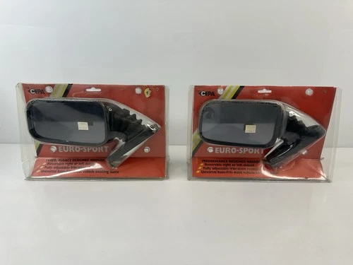 Vintage 1980’s CIPA Euro-Sport Performance Mirrors Set Universal Turbo Black HTF