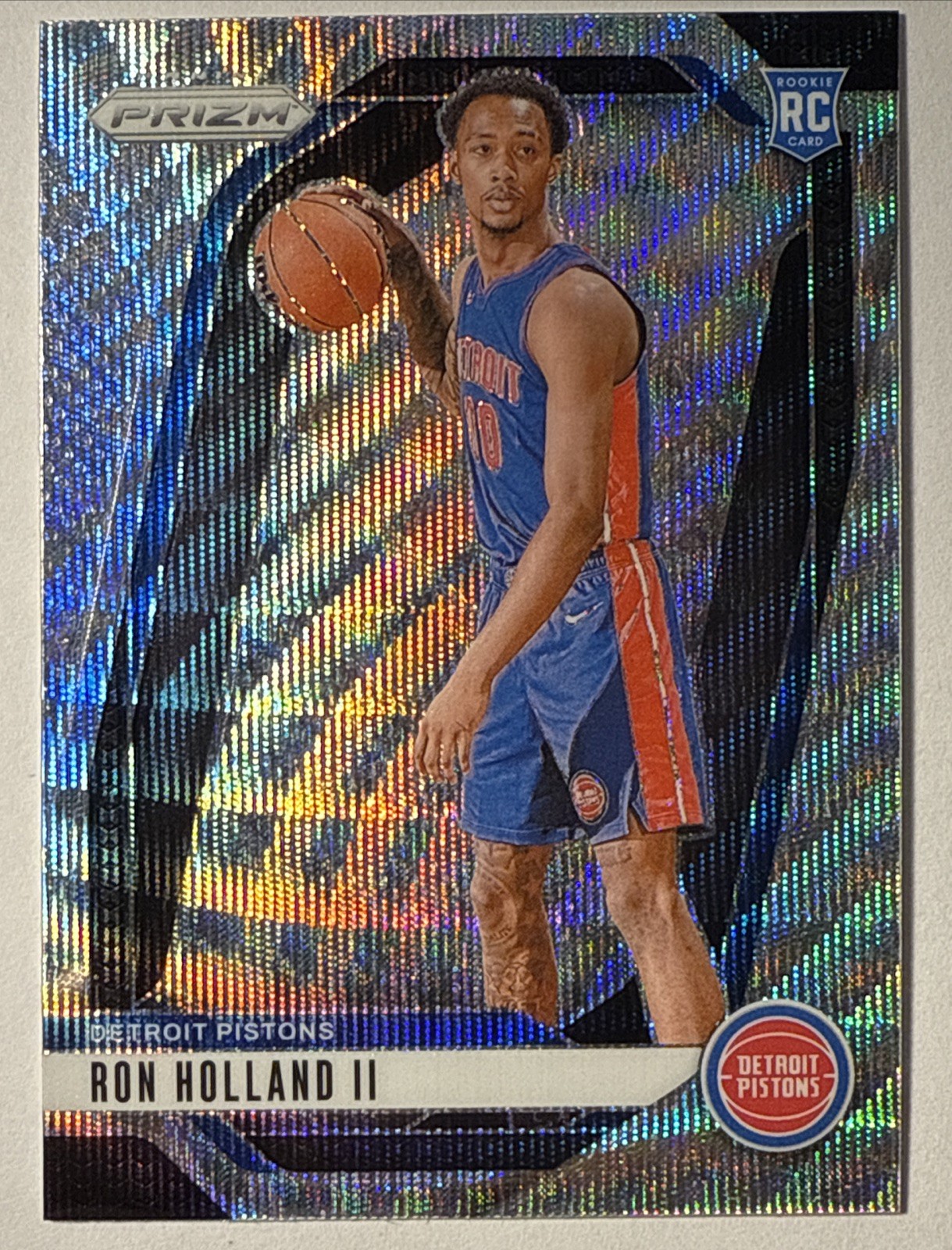 2024-25 Panini Prizm Silver Wave Ron Holland II Rookie RC #269 Detroit Pistons