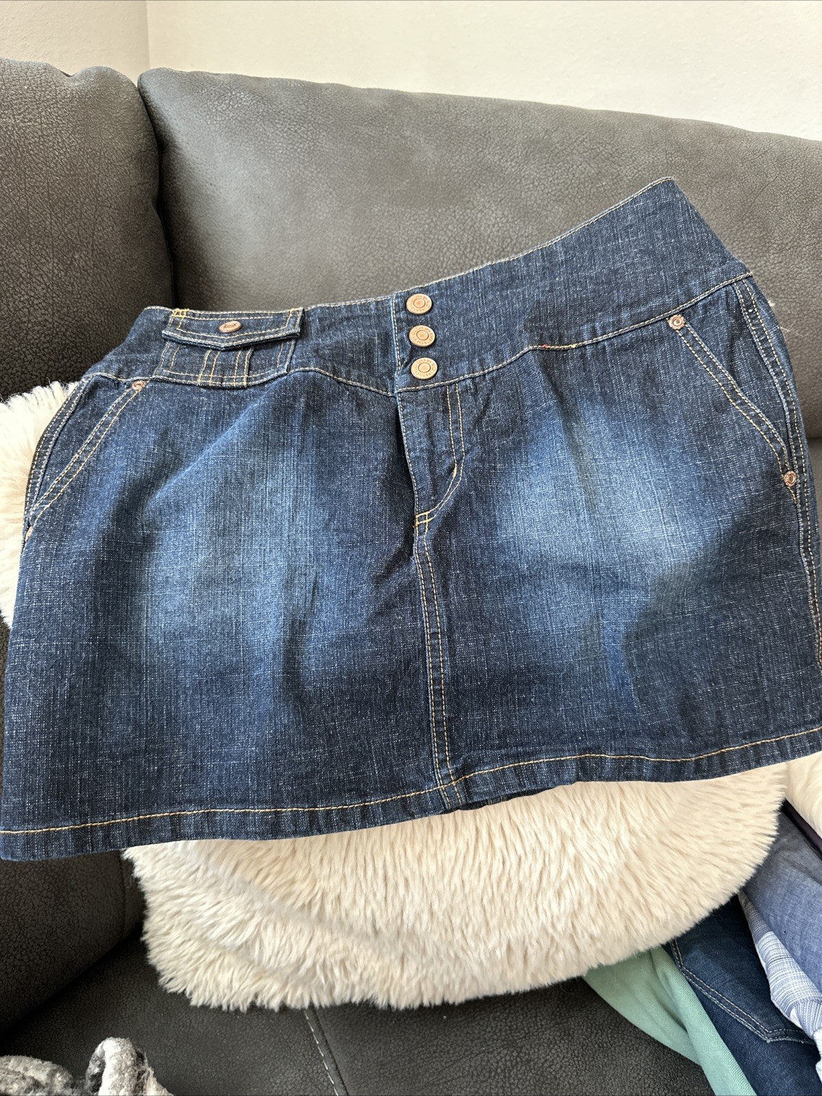 Glo Juniors Denim Mini Skirt Size 9 Made in UAE-image