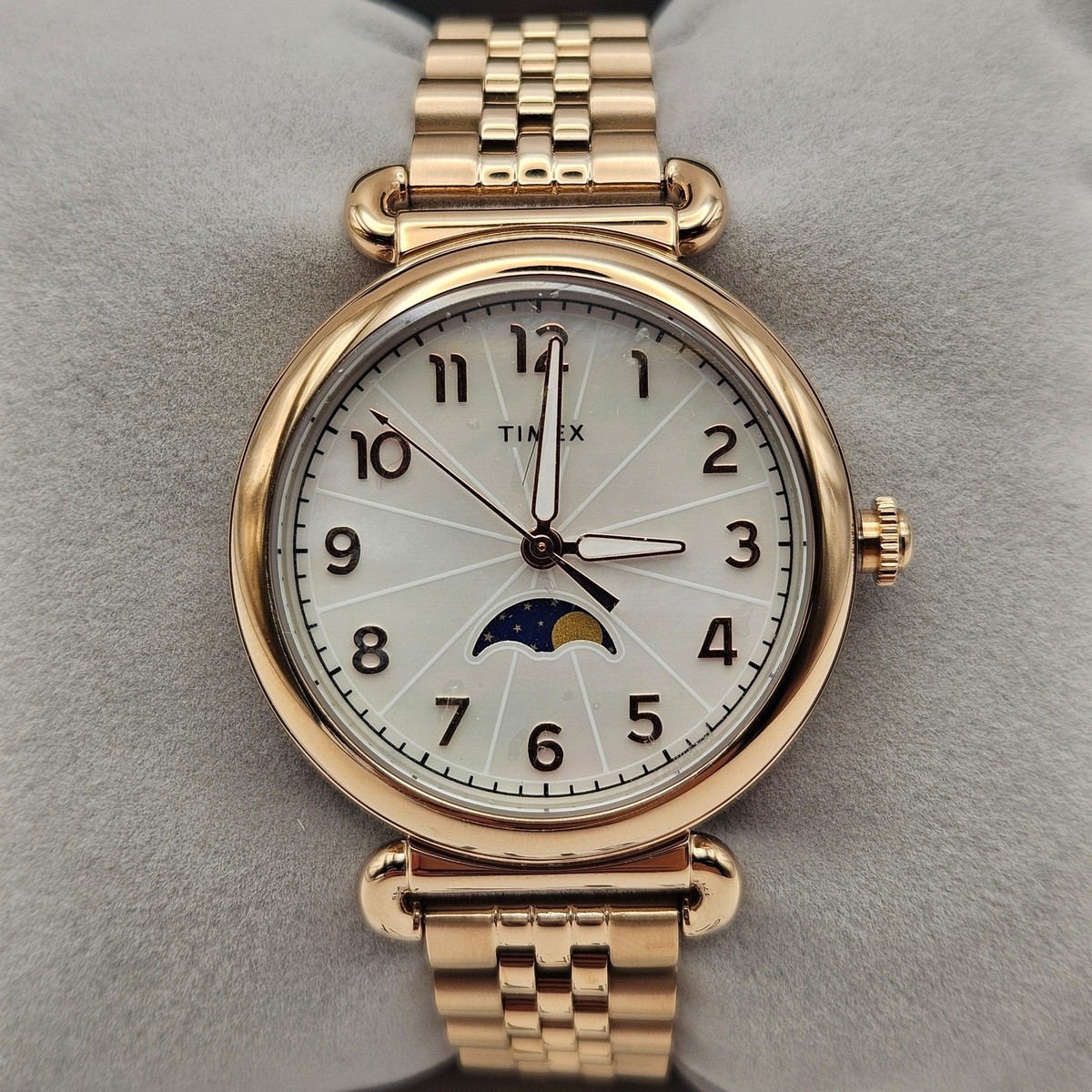 TIMEX TW2T89400VQ WOMEN'S MODEL 23 MOON PHASE ROSE GOLD TONE
