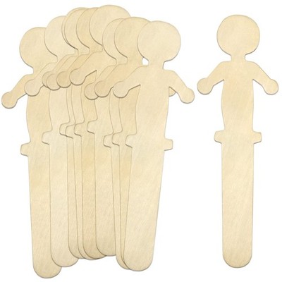 100 Pack Jumbo People Craft Sticks 5.25'' Wooden People Sticks for Classroom