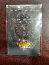 U.S. Army Tank Shaped 1/1000 oz Gold Coin in Card (9,999 Mintage)