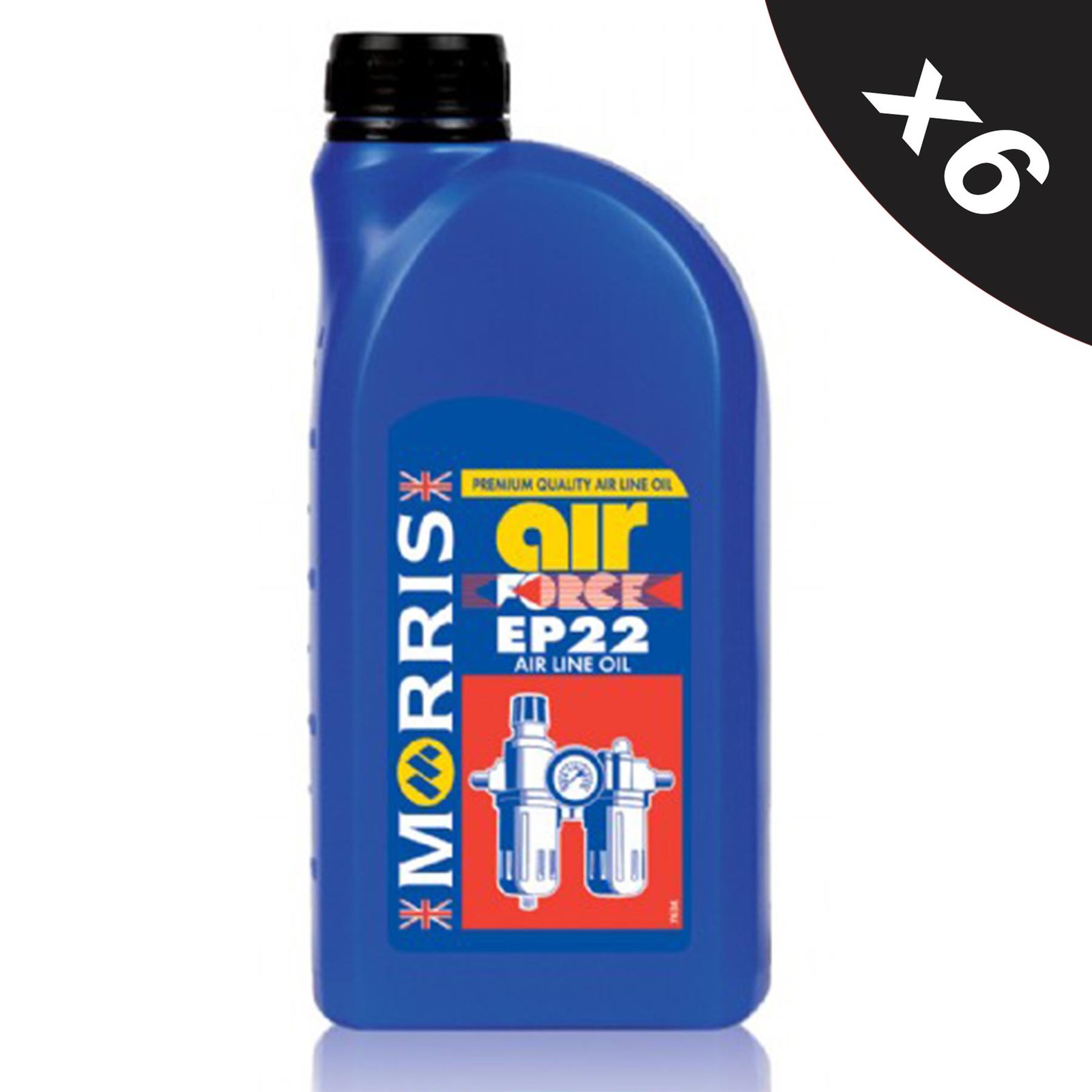 6x MORRIS Air Force EP22 Airline Tools Oil for All types of Air Powered Tools 1L