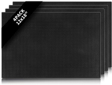4 Pcs Black 18x12 Rubber Bar Mat for Countert...