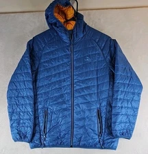 LL Bean Youth Puffer Jacket XL 18 Primaloft Hooded Blue Lightweight