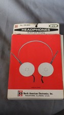 VINTAGE NOS HEADPHONES 8 OHM 3.5 PLUG NORTH AMERICAN ELECTRONICS MADE IN JAPAN s