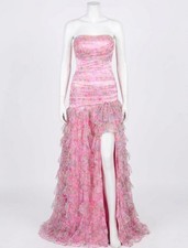 Jovani Floral Sleeveless Ruffle Prom Dress Size 8