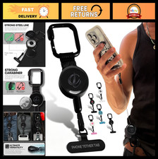 Universal Anti-Theft Phone Tether - Retractable Steel Line Adhesive Anchor