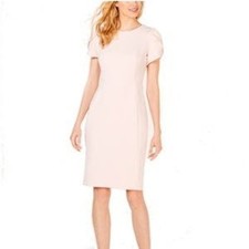 Calvin Klein Tulip Sleeve Sheath Dress Pale Blush Pink Size 6 Cocktail Feminine