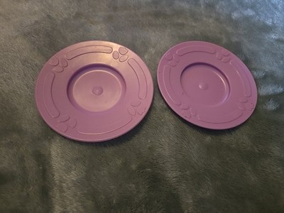 VINTAGE PLAYSKOOL MAGIC LEMONADE PARTY REPLACEMENT PAIR OF LT PURPLE 4'' PLATES