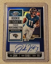 Parker Washington 2023 Panini Contenders Optic SP Blue Autograph RC #d /75 🔥