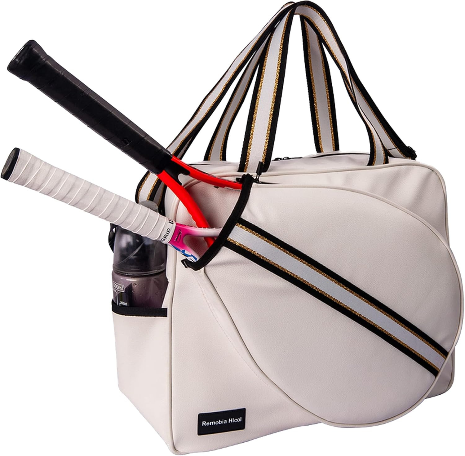 White PU Leather Women Large Sports Handbag Tennis Racket Sh