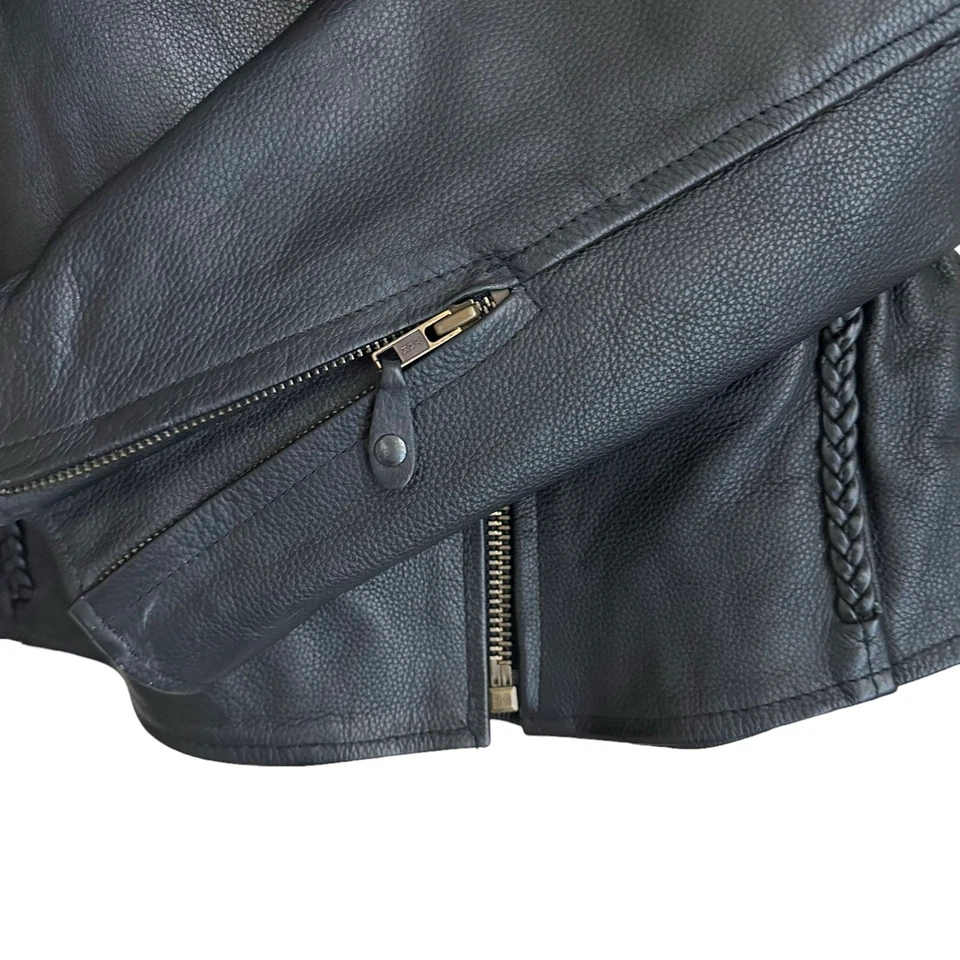 Chaqueta de motociclistas Dream Apparel para mujer L de cuero negra acolchada aislante Foto 2 de 4