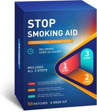 56 Patchs - Stop Smoking Aid Patches Step 1 2 and 3 - Best Product to Quit Sm..