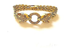 VINTAGE PANTHER RUBY & DIAMOND BRACELET 14CT 192mm HALLMARK UK MINT COND ICONIC 