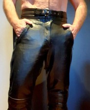 Pantalon moto cuir noir MQP T 42