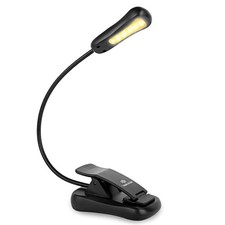 3000K Warm LED Book Light Rechargeable-Book-Light-Reading in Bed at Black